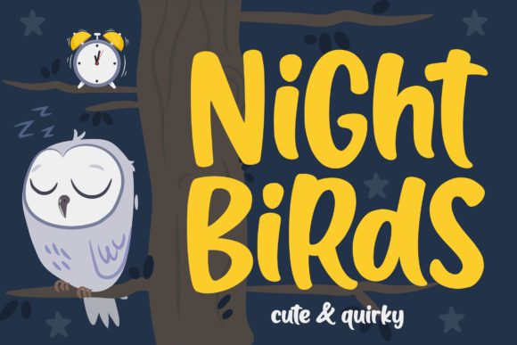 Night Birds: A Sweet and Friendly Display Font for Editorial Design